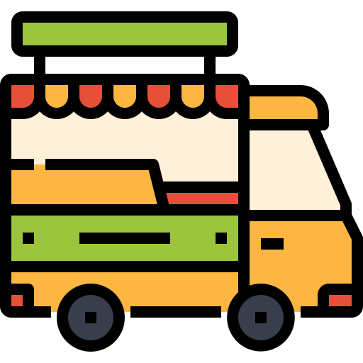 camión de comida Linector Lineal Color icono