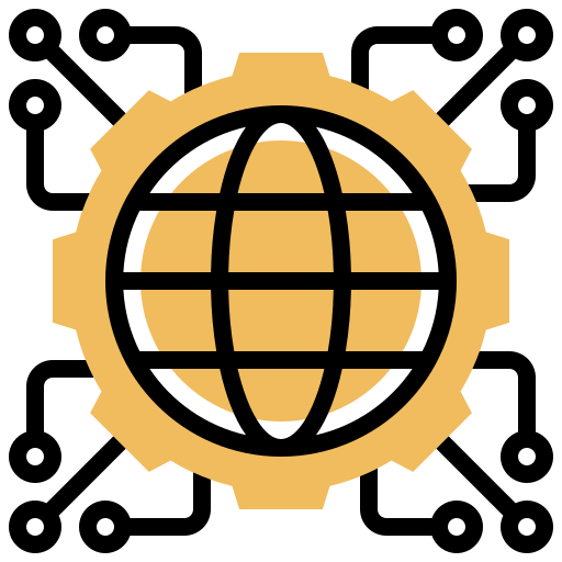 globale verbindung Meticulous Yellow shadow icon