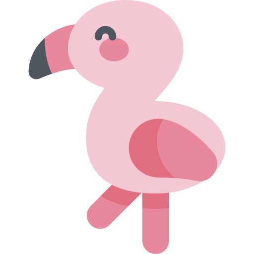 flamingo Kawaii Flat icoon