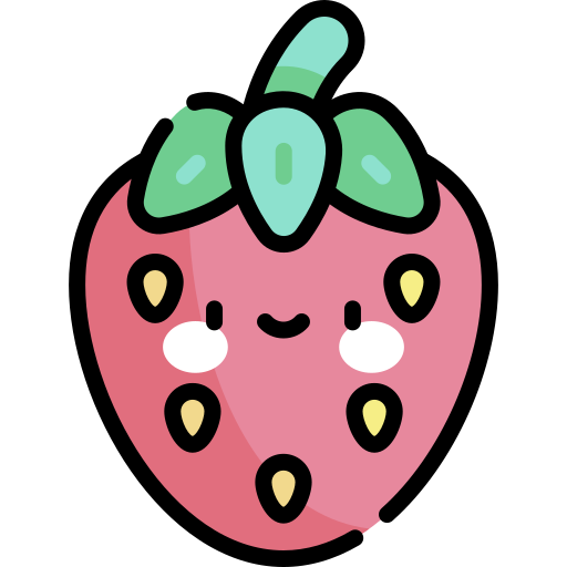 Strawberry Kawaii Lineal color icon