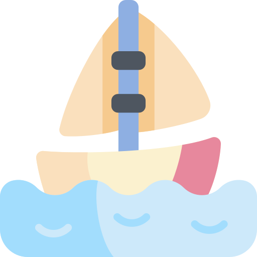 Sailboat Kawaii Flat icon