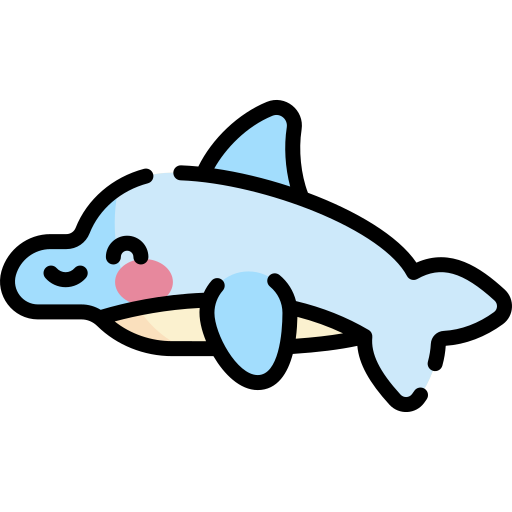 delfín Kawaii Lineal color icono