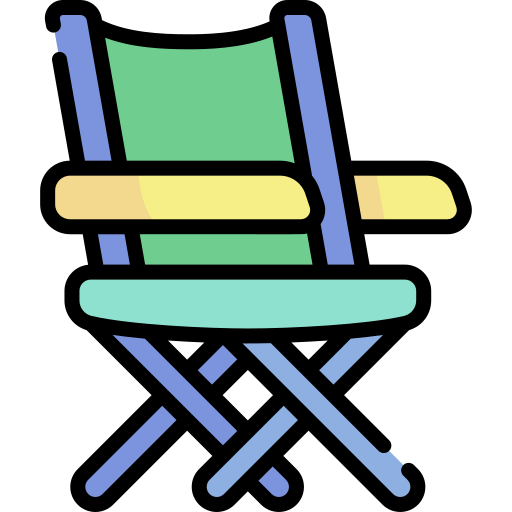 cadeira de praia Kawaii Lineal color Ícone