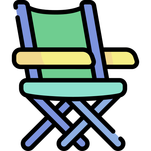 Beach chair Kawaii Lineal color icon