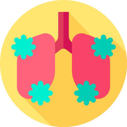 pneumonie Flat Circular Flat Icône