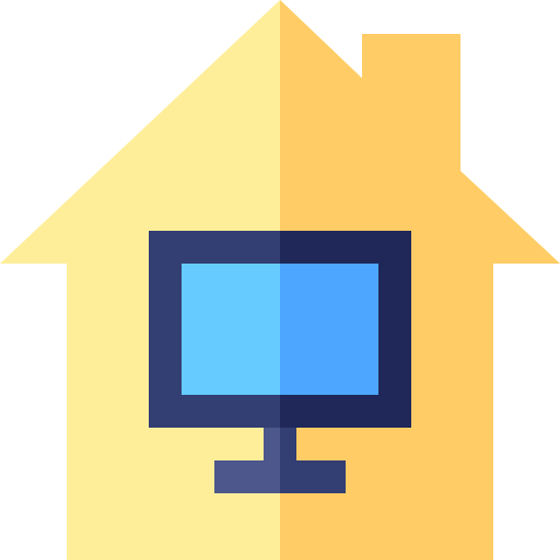 Working at home Basic Straight Flat icon
