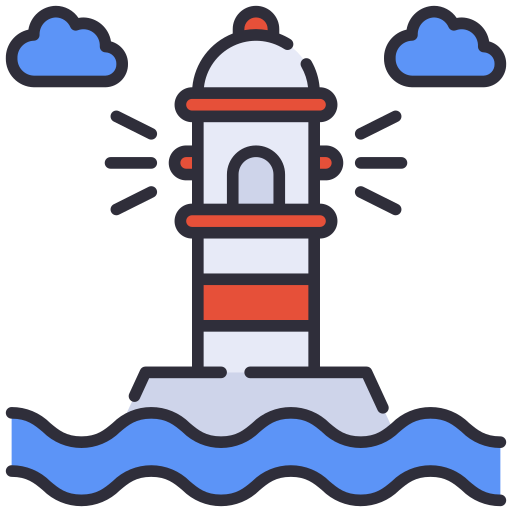灯台 Generic Outline Color icon