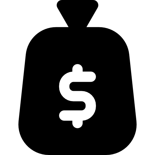 torba z pieniędzmi Basic Rounded Filled ikona