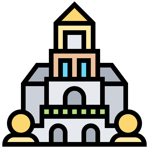 catedral de vaduz Meticulous Lineal Color icono