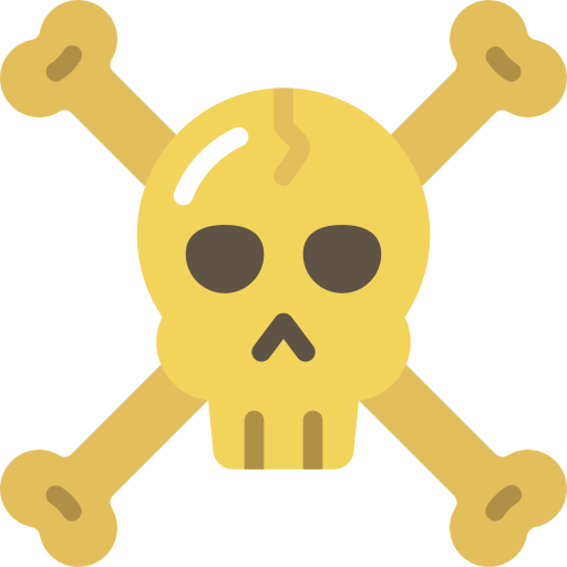 czaszka i kości Basic Miscellany Flat ikona
