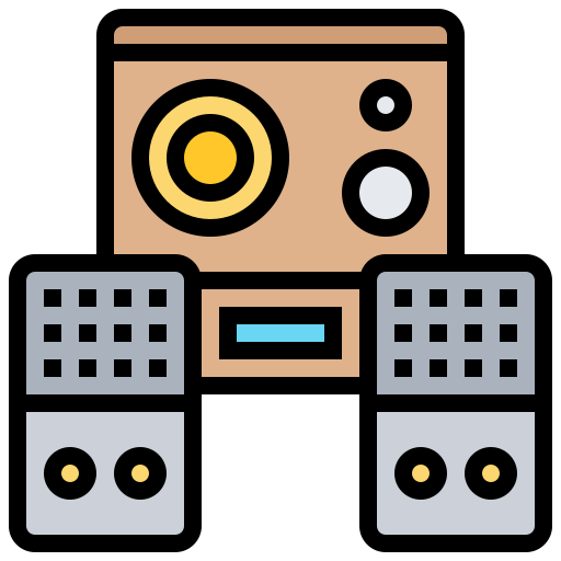 audio-luidspreker Meticulous Lineal Color icoon