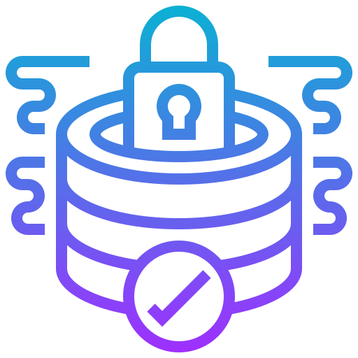 sicurezza del database Meticulous Gradient icona