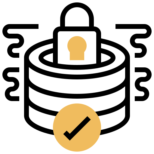 sicurezza del database Meticulous Yellow shadow icona