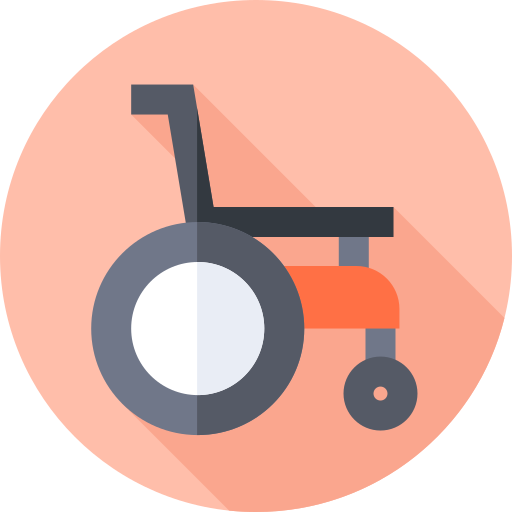 silla de ruedas Flat Circular Flat icono
