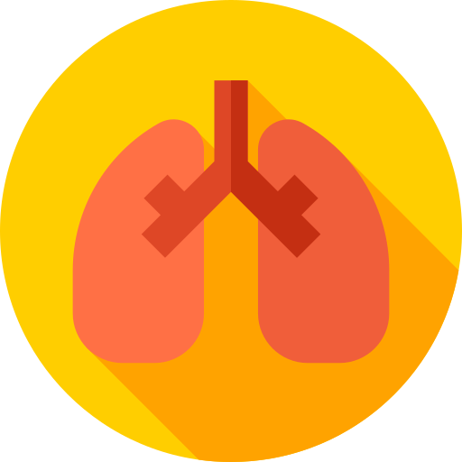 płuca Flat Circular Flat ikona