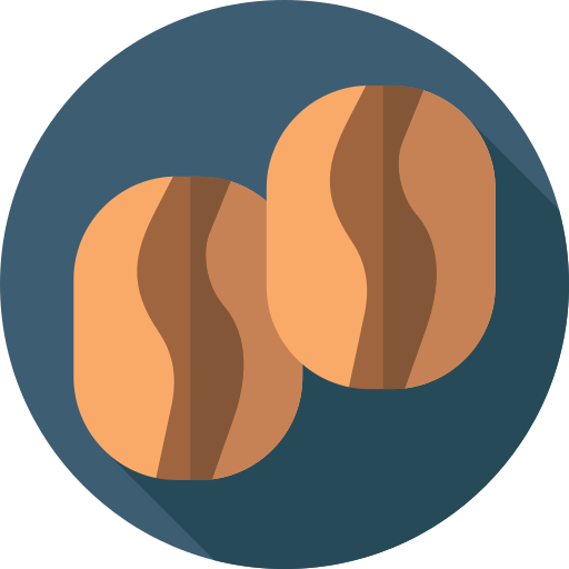 Кофейное зерно Flat Circular Flat иконка