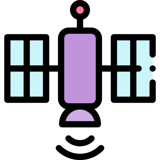 위성 Detailed Rounded Lineal color icon