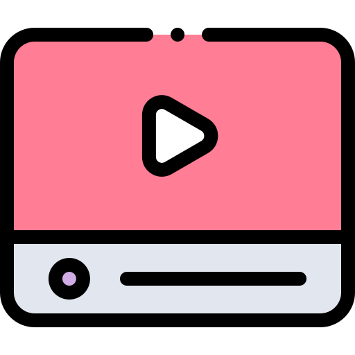 video Detailed Rounded Lineal color icon