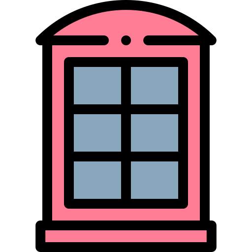 Phone booth Detailed Rounded Lineal color icon