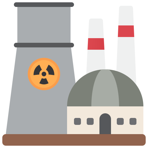Nuclear plant Amethys Design Flat icon