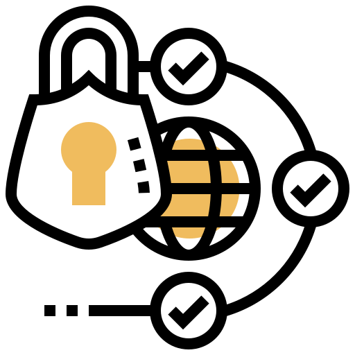 seguridad de datos Meticulous Yellow shadow icono
