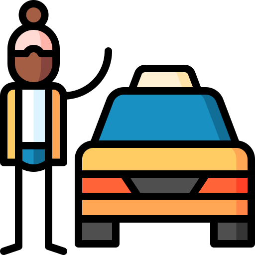 taxi Puppet Characters Lineal Color icono