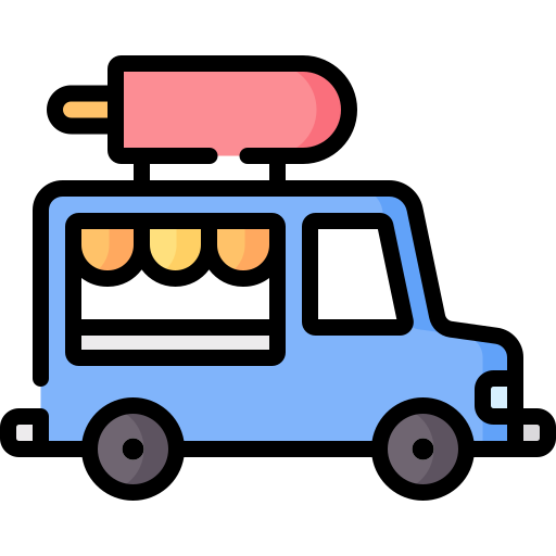 Ice cream truck Special Lineal color icon