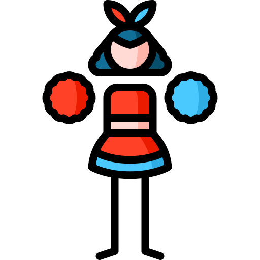 cheerleaderka Puppet Characters Lineal Color ikona