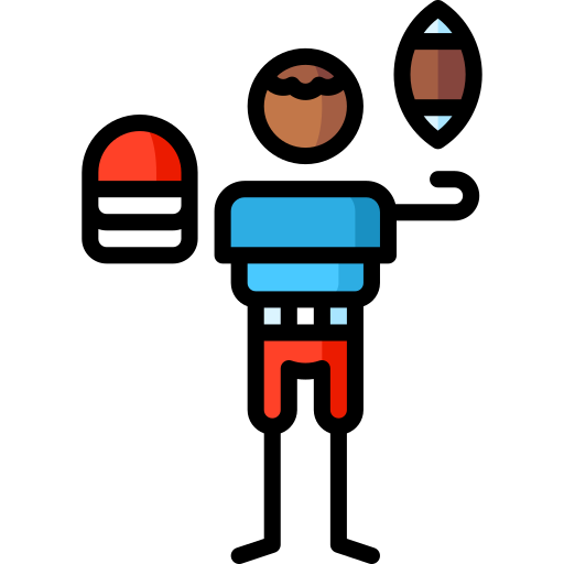 futbol amerykański Puppet Characters Lineal Color ikona