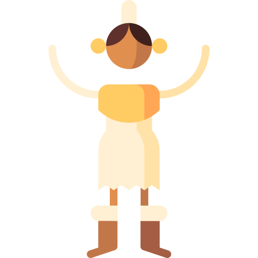 nativo americano Puppet Characters Flat icono