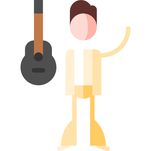 rock and roll Puppet Characters Flat icono