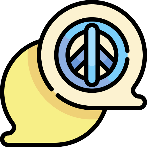símbolo de paz Kawaii Lineal color Ícone