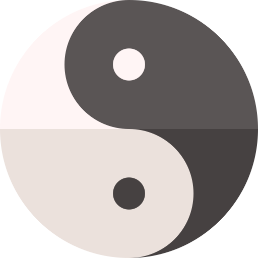 yin yang-symbool Basic Straight Flat icoon