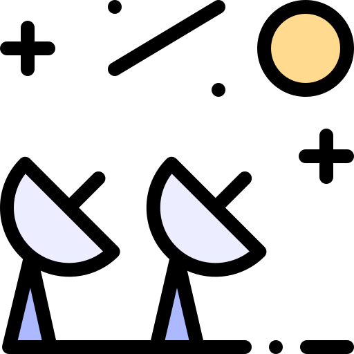 Спутниковая тарелка Detailed Rounded Lineal color иконка
