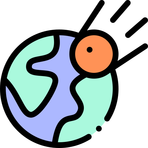 운석 Detailed Rounded Lineal color icon