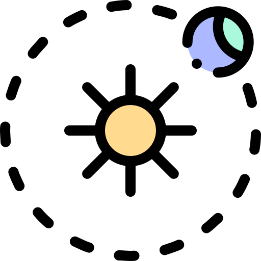 Solar system Detailed Rounded Lineal color icon