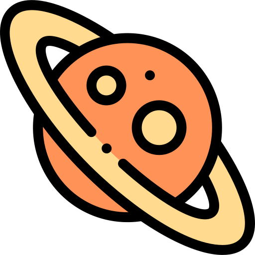 土星 Detailed Rounded Lineal color icon