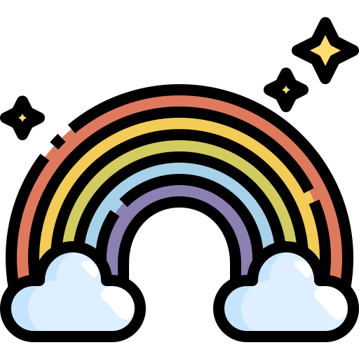 arco iris Justicon Lineal Color icono