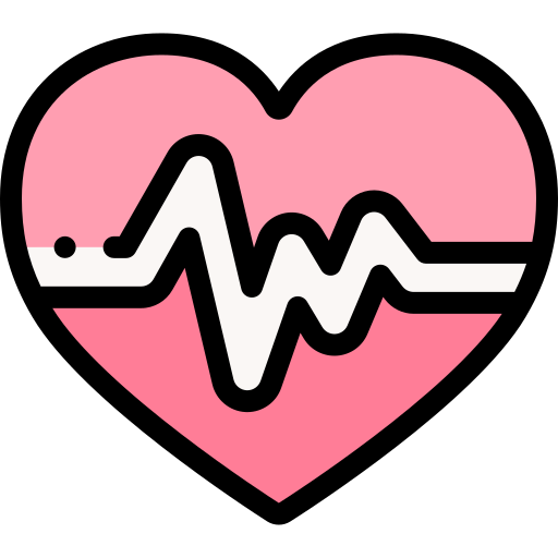 Heart rate Detailed Rounded Lineal color icon