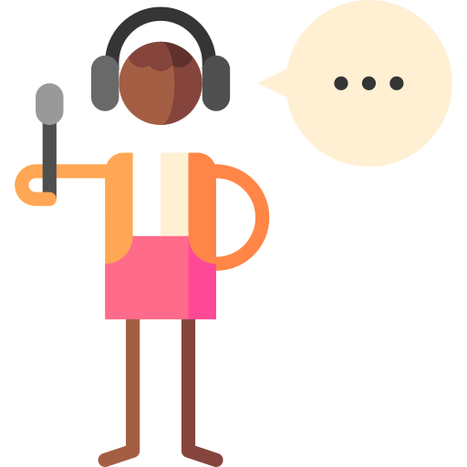 Podcast Puppet Characters Flat icon