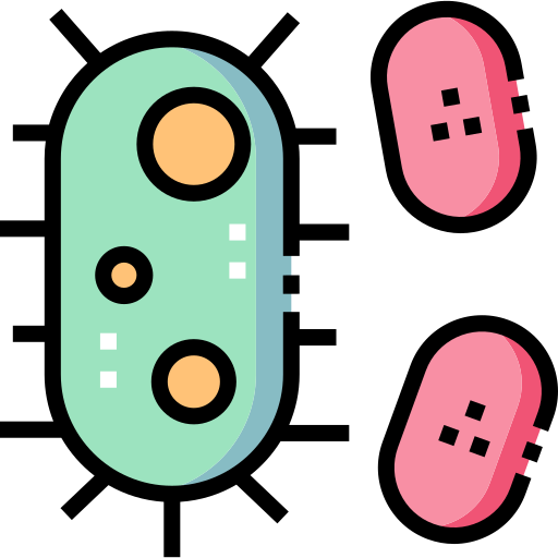 bakteria Detailed Straight Lineal color ikona