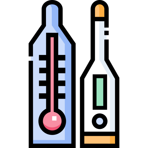 termometr Detailed Straight Lineal color ikona