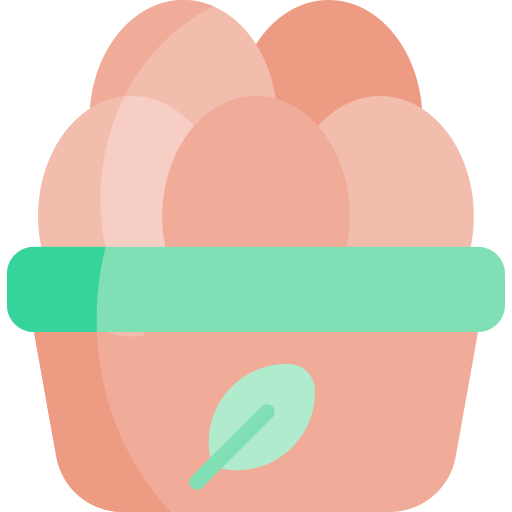 Органические яйца Kawaii Flat иконка