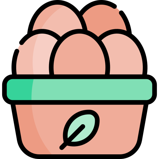 huevos orgánicos Kawaii Lineal color icono