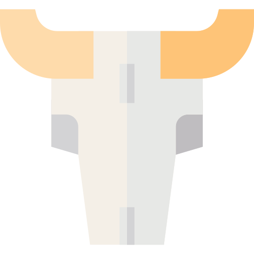 crâne de taureau Basic Straight Flat Icône