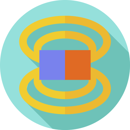 campo magnetico Flat Circular Flat icona