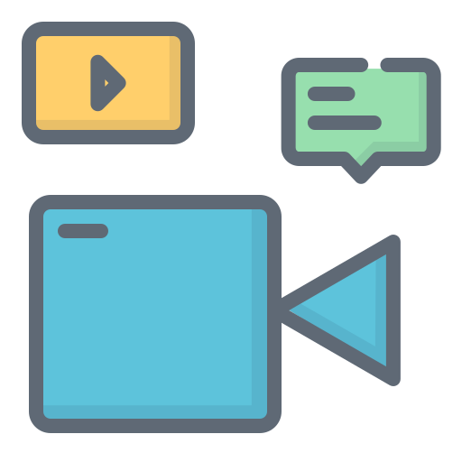 Video ad Generic Outline Color icon