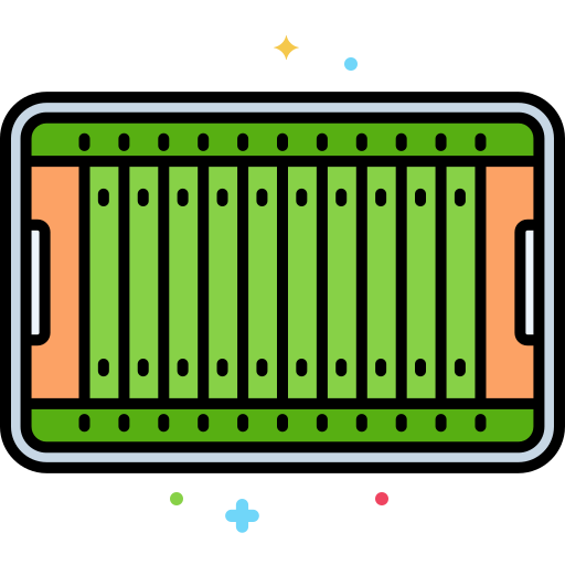 American football field Flaticons Lineal Color icon