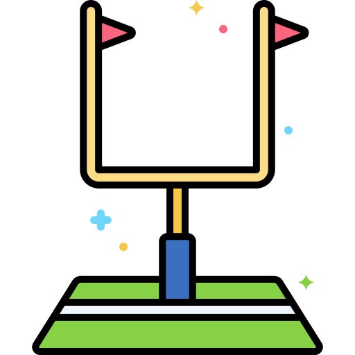 Поле для американского футбола Flaticons Lineal Color иконка