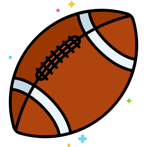 American football Flaticons Lineal Color icon